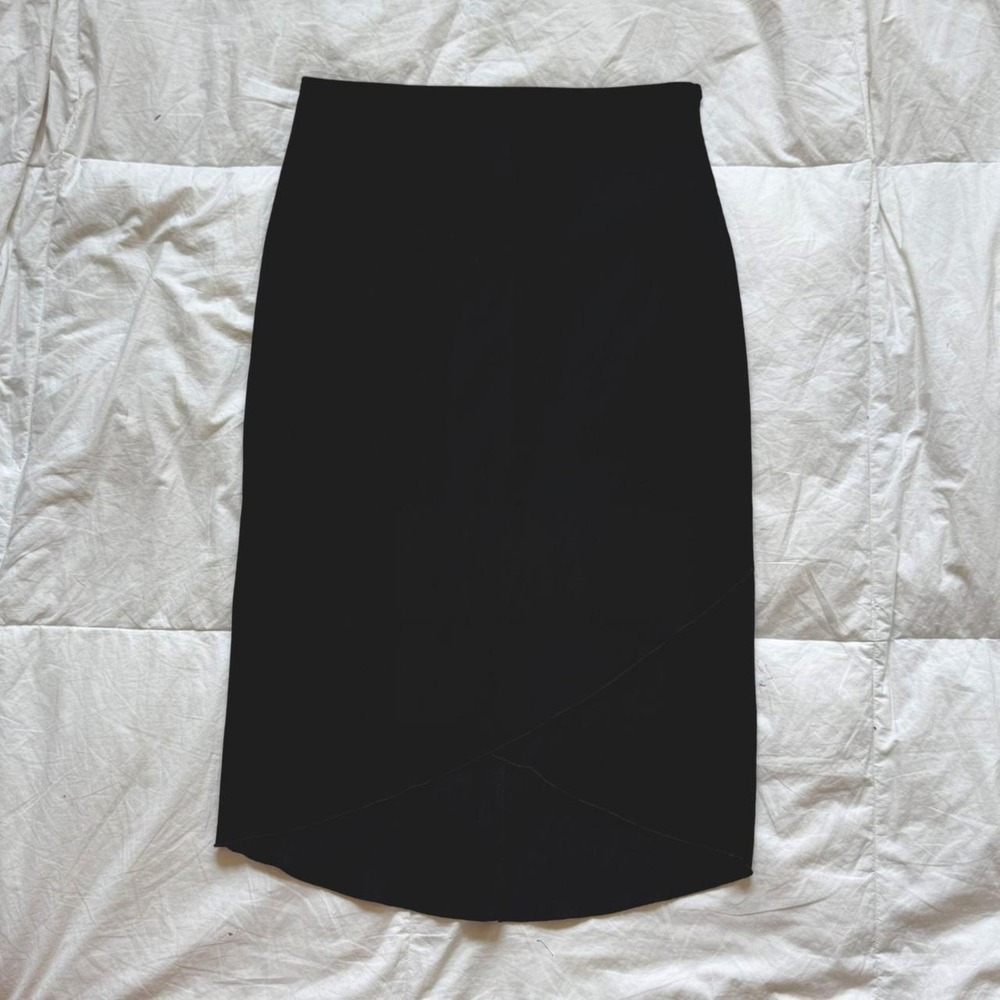 Vintage 90s y2k black asymmetric midi‎ skirt size s fairy gothic